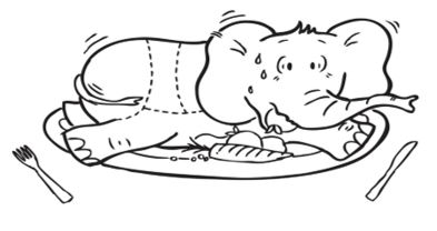 Elephant on a plate